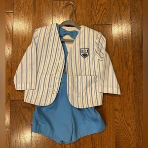 Vintage Striped Blazer and Shorts Set, 1st birthday outfit